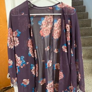 Purple Floral Kimono